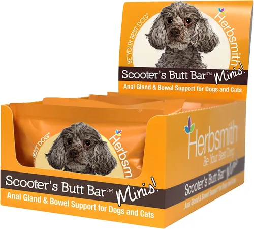Vista 9 de Herbsmith Scooter's Butt Bars - Soporte anal para glándula e intestinal con fibra de calabaza para perros, ayuda digestiva para perros, barras
