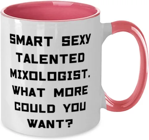 Vista 2 de Hermosa taza mixologist de dos tonos de 11 onzas, inteligente y sexy mezclólogo, regalos divertidos para compañeros de trabajo de amigos, regalos