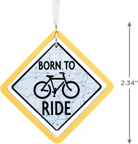 Vista 4 de Hallmark Adorno navideño de bicicleta Born to Ride