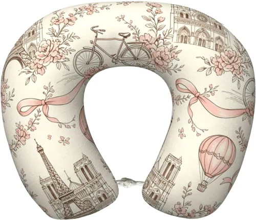 Vista 20 de Ergonomic Memory Foam Neck Support Travel Airplane Pillow Pattern (1553)