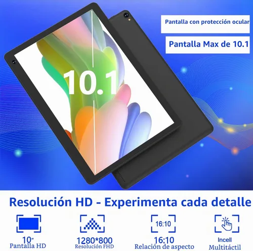 Vista 4 de Tablet Android 15 de 10 pulgadas, 8GB RAM 32GB ROM Potente CPU de cuatro núcleos, pantalla de resolución 1280* 800 Tablet PC, cámara de 8MP