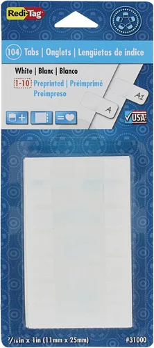 Vista 8 de Redi-Tag, RTG31010, Pestañas de Índice Adhesivas Permanentes para Escribir, 416 / Paquete, Blanco, (Paquete de 1)
