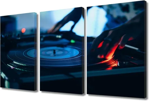 Vista 36 de Lienzo decorativo para pared, diseño de DJ Music Mixes the Track HD impreso en pinturas, 2 piezas, imágenes abstractas para sala de estar, obra