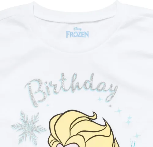 Vista 4 de Disney Minnie Mouse Princess The Little Mermaid Moana Lilo & Stitch Frozen Elsa - Camiseta de cumpleaños para niñas pequeñas y grandes