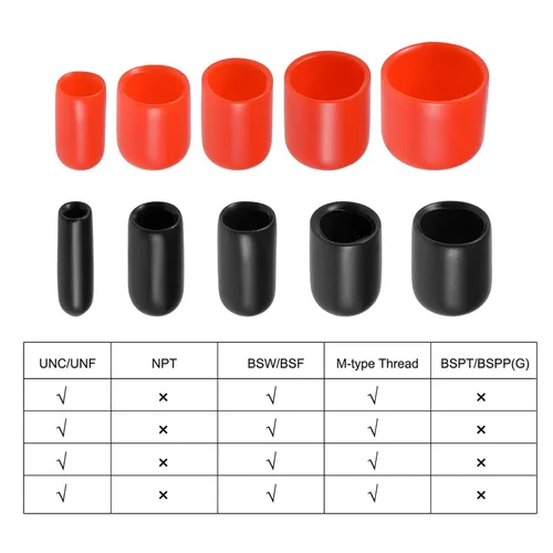 Vista 6 de uxcell 40 tapas redondas de goma de 3/32" 1/8" 5/32" 1/4" cubierta de vinilo negro tornillo protectores surtido
