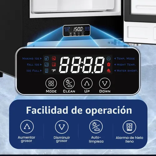 Vista 6 de Coolake Máquina de Hielo Comercial Bajo Mostrador de 15 Pulgadas, 100 lbs/Día de Acero Inoxidable Empotrable Independiente con Contenedor