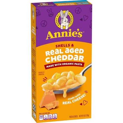 Vista 12 de Annie's Shells and White Cheddar, hecho con pasta orgánica y queso real, 4 unidades, 24 onzas