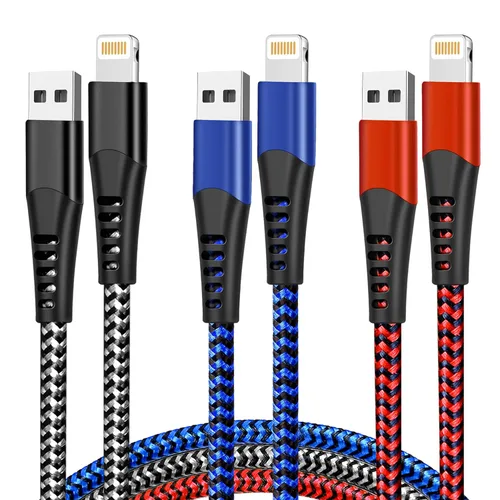 Vista 13 de Cable USB a Lightning, paquete de 5 cables de carga rápida para iPhone Negro
