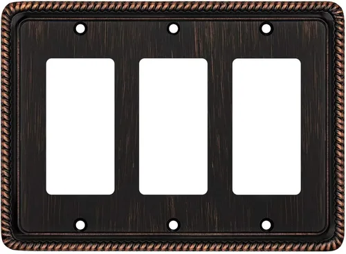 Vista 21 de Henne Bery Rope Edge - Placa decorativa de pared para interruptor (placa lisa, 2 unidades, bronce antiguo)