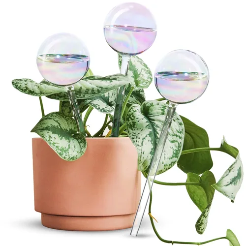 Vista 13 de Tomorotec [2 piezas] Sistema de riego automático de vidrio transparente iridiscente de color degradado de arco iris, bombillas automáticas