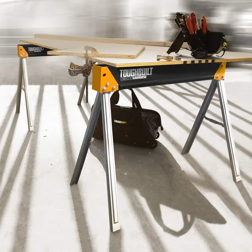 Vista 9 de ToughBuilt - Caballete plegable y mesa de trabajo, 1,100 libras, TB-C300