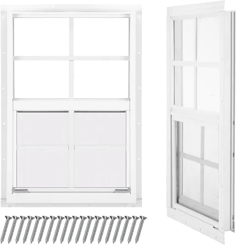 Vista 9 de Tandefio - Ventanas de cobertizo de 12 x 18 pulgadas, ventanas pequeñas de 12 x 18 pulgadas, montaje empotrado negro con vidrio templado y pantalla