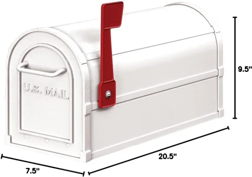 Vista 5 de Salsbury, buzón rural resistente, Blanco, 4850WHT