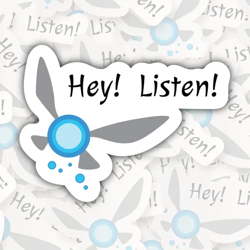 Vista 2 de LOZ navi ~ Hey! ¡Escucha! Adhesivo troquelado vinilo impermeable Sticker_LLS