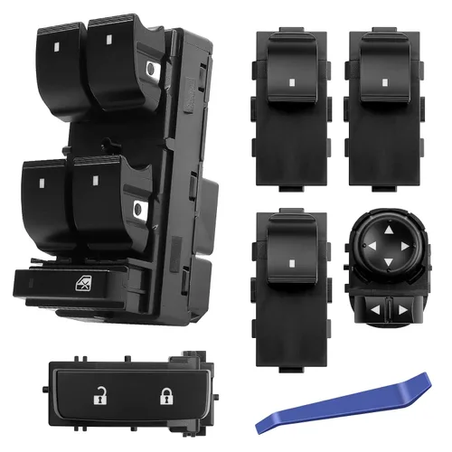 Vista 10 de Interruptor de espejo eléctrico compatible con Chevy Silverado GMC Sierra 1500 2500 HD 3500 HD 3500 HD 2007-2014, interruptor de control selector