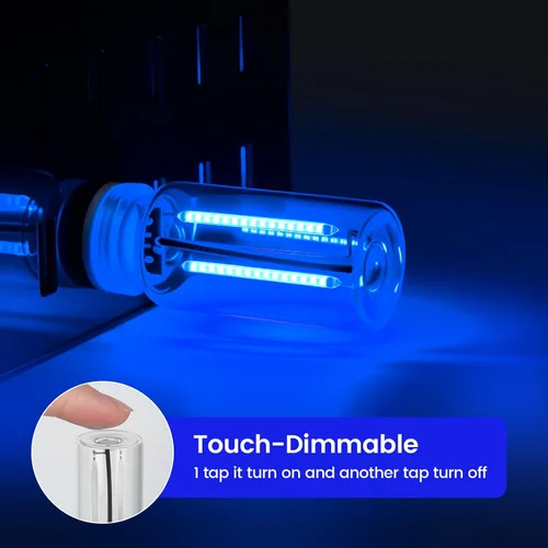 Vista 3 de 2 PCS Luces Ambientales USB Azules para Interior del Automóvil, Control Táctil Brillo Ajustable Enchufables Botella de Vidrio Retro Luces Nocturnas
