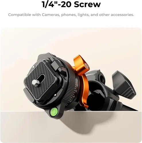 Vista 7 de K&F CONCEPT Trípode de viaje de fibra de carbono de 60" para cámara