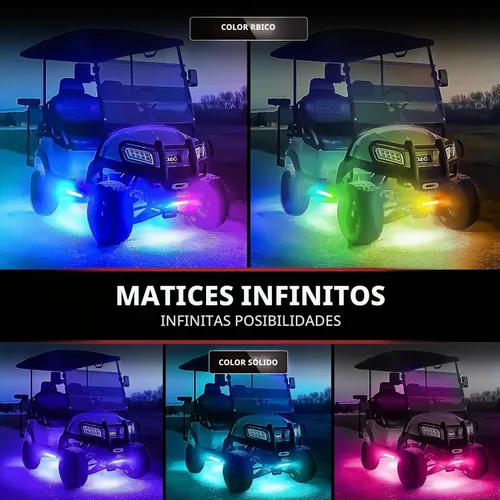 Vista 2 de OPT7 Aura DreamColor Carrito de golf Underglow, 12V luz de persecución