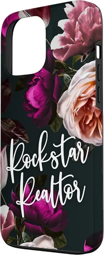 Vista 2 de iPhone 13 Pro Max Rockstar Realtor - Elegante estuche de regalo floral para agente inmobiliario