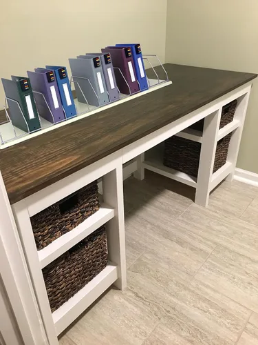Vista 5 de Soporte para organizar archivos de oficina y estante de almacenamiento de carpetas de acordeón Capacidad (48 W x 15 D) Clasificador de archivos