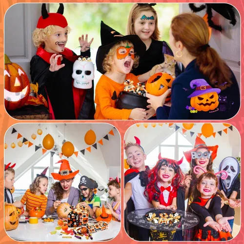 Vista 7 de Shintop Bolsas de golosinas de Halloween, 50 bolsas pequeñas con cordón Con