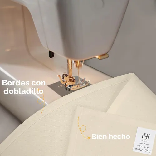 Vista 4 de BRILLMAX - Manteles para mesa rectangular de 6 pies, tela de lino de poliéster, lavable, para boda, recepción, banquete, fiesta de cumpleaños, 60 x