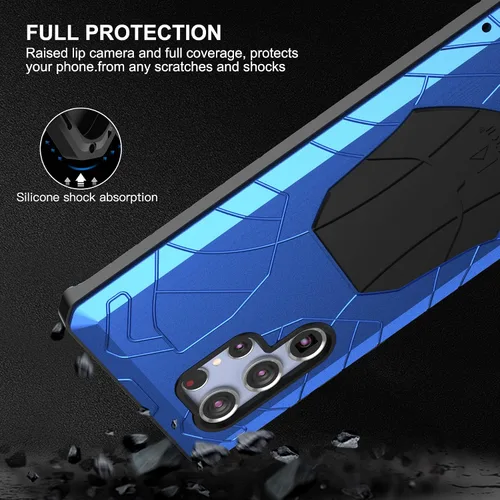 Vista 5 de Feitenn Galaxy S22 Funda protectora ultra resistente, funda dura de silicona resistente a prueba de golpes de goma para Samsung Galaxy S22 5G 2022
