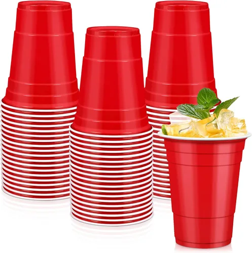 Vista 15 de LANLISA 50 vasos de plástico negros, vasos desechables de 16 onzas, tazas para beber para suministros de fiesta