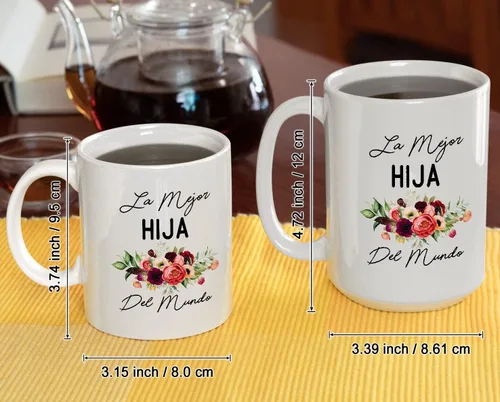 Vista 7 de Fantastic Gifts Taza La Mejor Hija Del Mundo, regalo para hija, taza de la mejor hija del mundo, regalo de cumpleaños, regalo para el día de la Madre