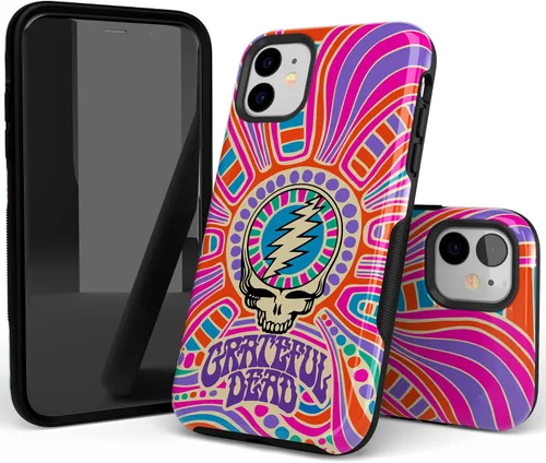 Vista 4 de Funda Casely para iPhone 11 Arte del Caos Calavera de Grateful Dead Diseño Protector Atrevido