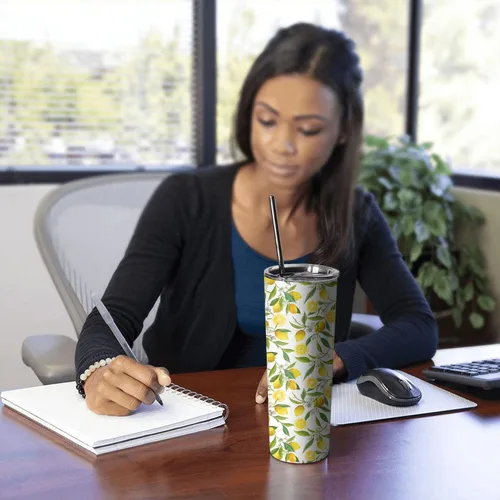 Vista 7 de Lemon Tree - Vaso de acero inoxidable aislado – Vaso de viaje de 20 onzas, regalos únicos para mujeres