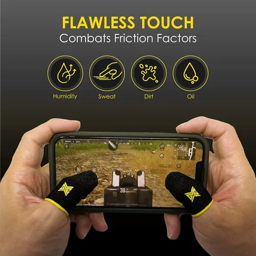 Vista 4 de Paquete de 6 fundas para dedos para juegos de teléfono móvil Gaming Corps ClawSocks - Carbono