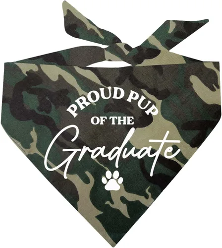 Vista 7 de Proud Pup of The Graduate Dog Bandana 100% algodón triángulo Hecho en Estados Unidos Prop Clase de 2025 2026 2027 2028 Negro, XS (737)