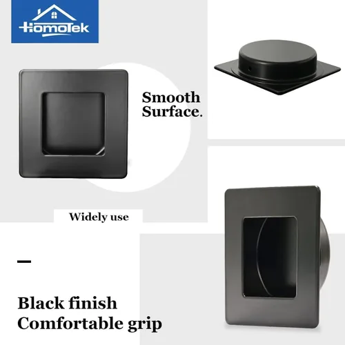 Vista 4 de HOMOTEK Tiradores de puerta de armario cuadrados de 2-3/4 pulgadas empotrados y deslizantes para dedos, diámetro interior de 2-1/8 pulgadas (54mm)