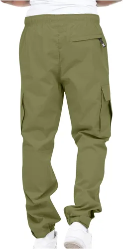 Vista 6 de Cargo Pants for Men Baggy Big and Tall Linen Drawstring Sweatpants Casual Hiking Jogger Athletic Straight Pant Pocket