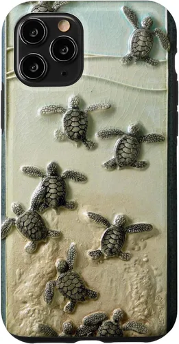 Vista 29 de Funda para iPhone 17, diseño de tortugas marinas color verde bebé