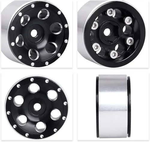 Vista 5 de 1.0 Beadlock Wheels 1" Micro llantas de rueda para todos 1/24 Escala Axial SCX24 RC Crawler Car Upgrades Accesorios