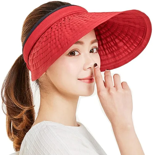 Vista 9 de Sombreros de sol de ala ancha ajustable, protección UV, visera de pesca de playa, plegable, multifuncional, grande