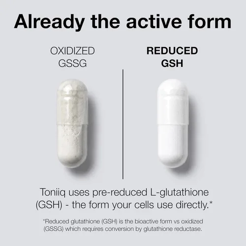 Vista 5 de Toniiq Cápsulas de glutatión de ultra alta resistencia certificadas por NSF - Fórmula concentrada de 1000 mg - 98% más altamente purificadas