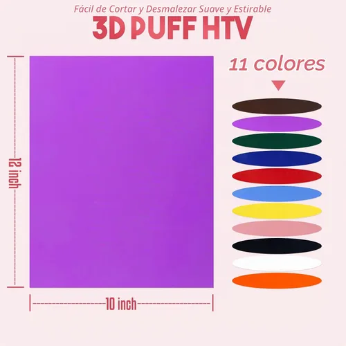 Vista 2 de Tintnut - Vinilo de transferencia de calor de color clásico, 11 unidades de vinilo para planchar de 12 x 10 pulgadas Colorido-11