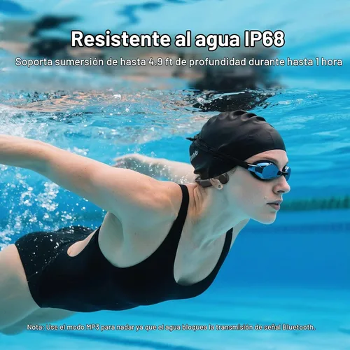 Vista 10 de Auriculares de natación NANK Runner4, auriculares de conducción ósea IP68 Negro