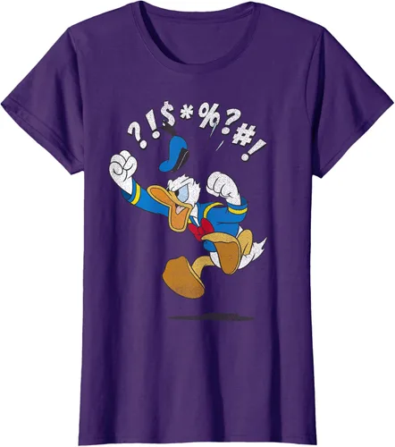 Vista 7 de Disney Mickey And Friends - Camiseta vintage de Donald Duck Angry Jump, Negro