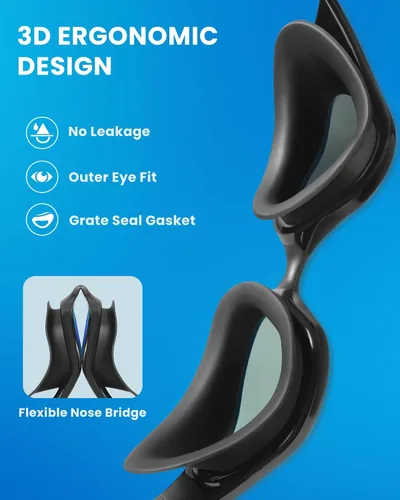 Vista 5 de Freela Gafas de natación polarizadas unisex para adultos, protección UV400, antivaho de 180° de ancho, visión clara para hombres, mujeres y jóvenes