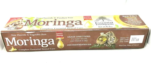 Vista 3 de Pasta de dientes orgánica Moringa 100% libre de flúor y base vegetal color y parabenos, 6.5 onzas libres