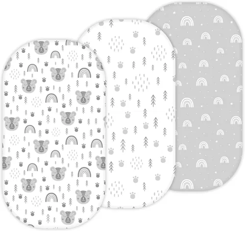 Vista 19 de TansyPanda - Sábanas de moisés Halo para BassiNest Luxe giratorias, calmantes, giratorias, lite, Essential Sleeper, paquete de 3, 33 x 17 pulgadas