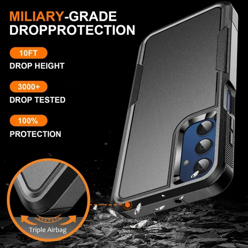Vista 4 de Funda para teléfono Samsung Galaxy A15 5G, [protección contra caídas de grado militar de 15 pies]