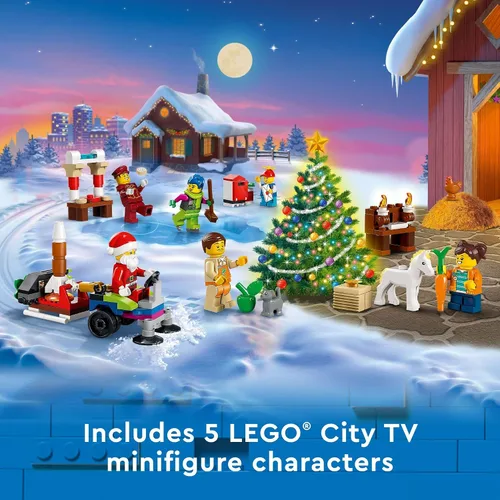 Vista 5 de LEGO City - Calendario de Adviento 2022 (60352) - Juego de juguetes de construcción para niños, niños y niñas a partir de 5 años; incluye un tapete