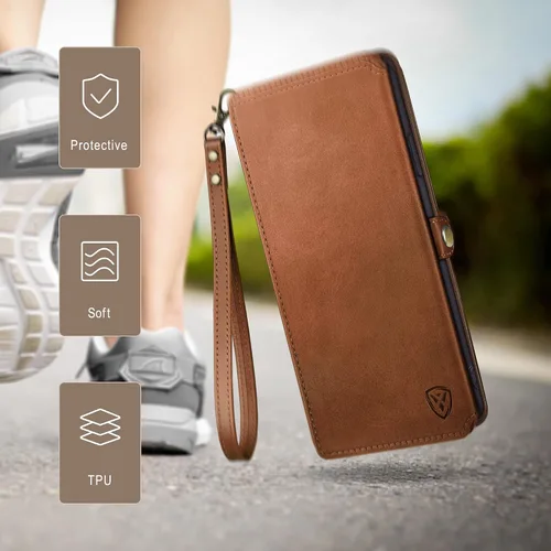 Vista 6 de XcaseBar Funda tipo cartera para Samsung Galaxy A13 5G con bloqueo RFID, soporte para tarjetas de crédito, libro de folio con tapa de piel