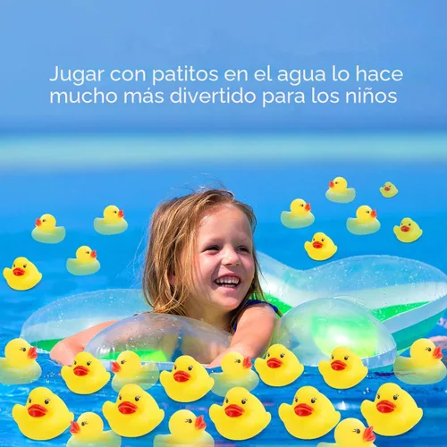 Vista 5 de Juguetes de baño de patos de goma, 50 piezas de mini patos a granel para niños, decoración de baby shower, regalos de fiesta de cumpleaños, regalo