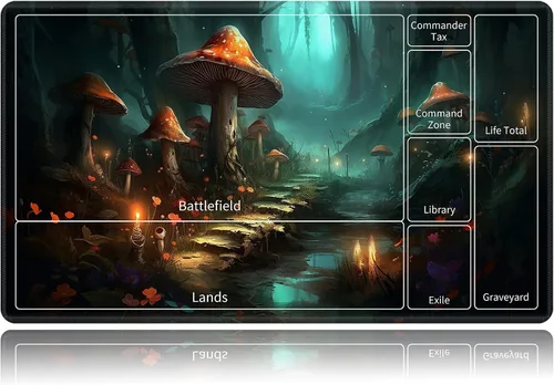 Vista 74 de Tapete de juego para MTG, tapete de juego de cartas, base de goma antideslizante y cosido, tapete de juego TCG de 24 x 14 pulgadas para MTG y otros